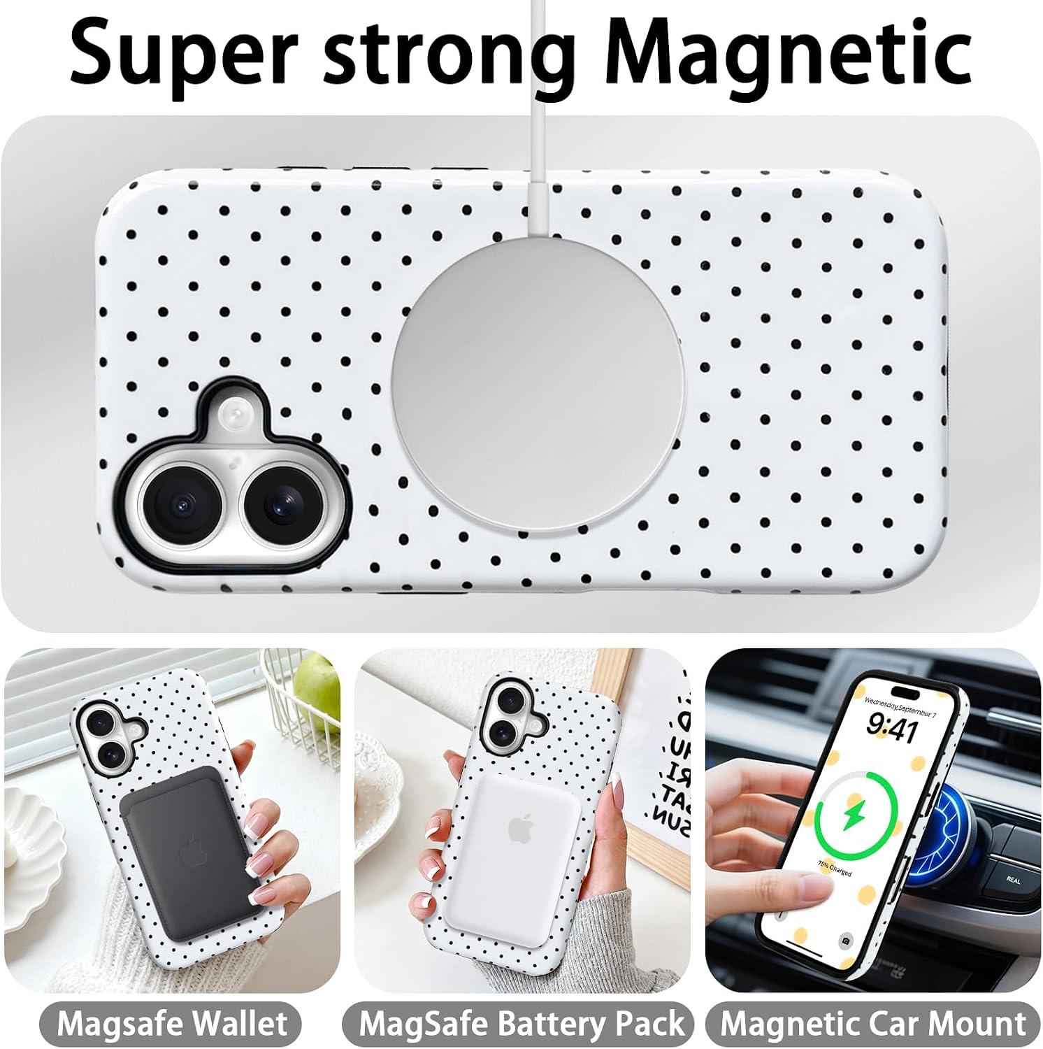 2 in 1 Polka Dot Dual Layer Phone Case