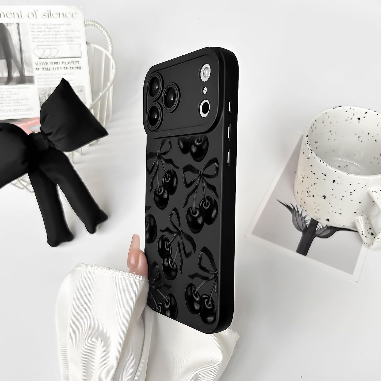 Cute Black Bow Soft TPU Phone Case