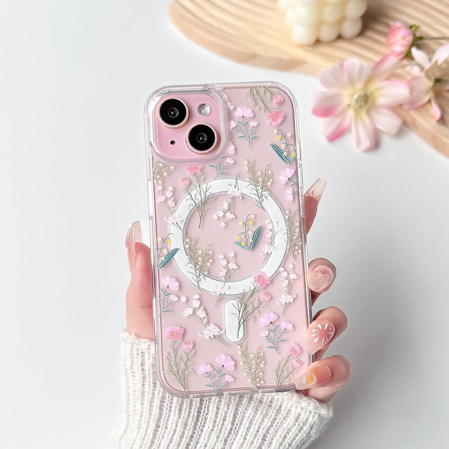 Floral Pattern 2-in-1 PC+TPU Phone Case